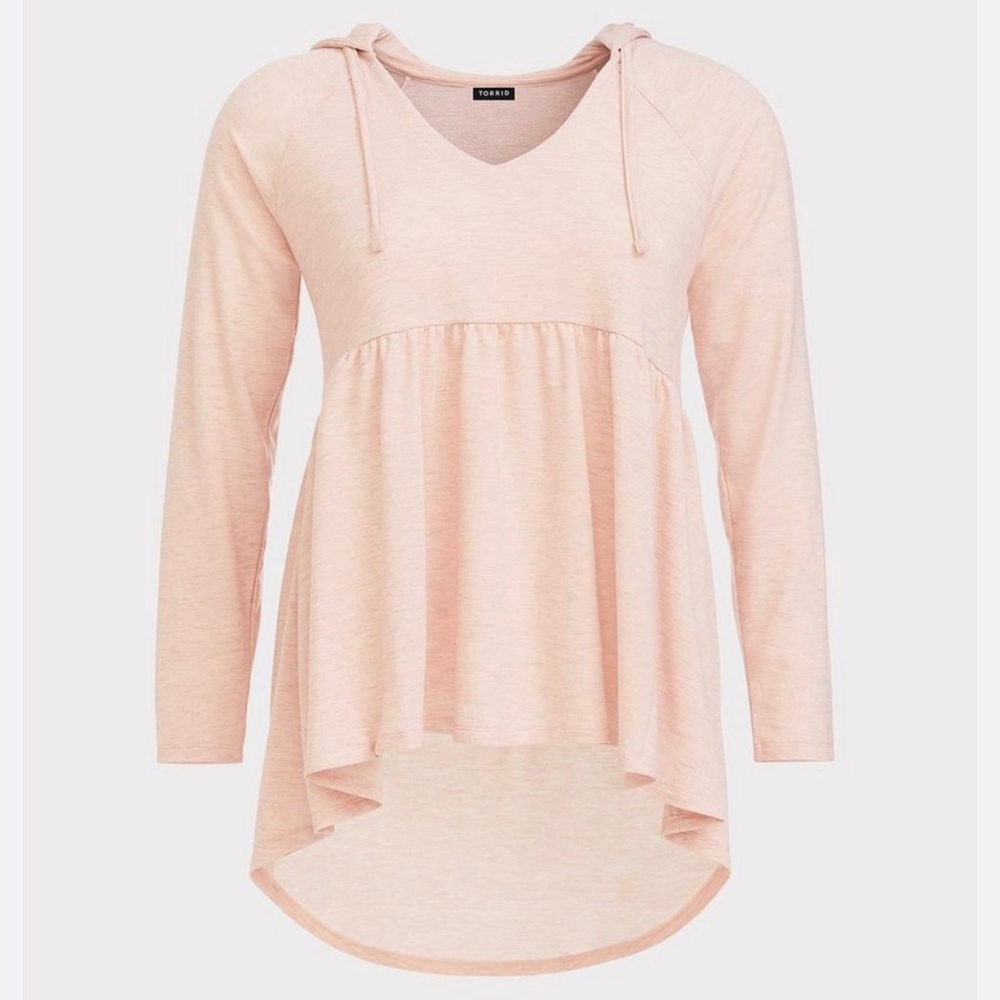 Torrid hoodie pullover top. Light Heather pink. Size 1